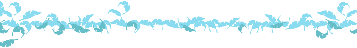 Row of light blue leafs across the screen